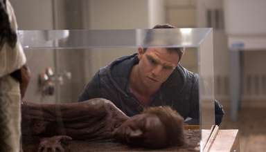 William looks at a 35,000 year-old preserved Neanderthal