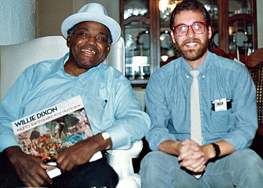 the writer with Willie Dixon at his home in Southern California, 1987