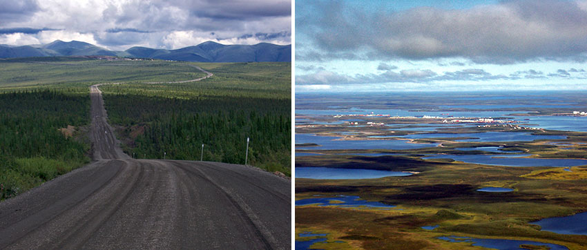 the Arctic Highway and Tuktoyaktuk