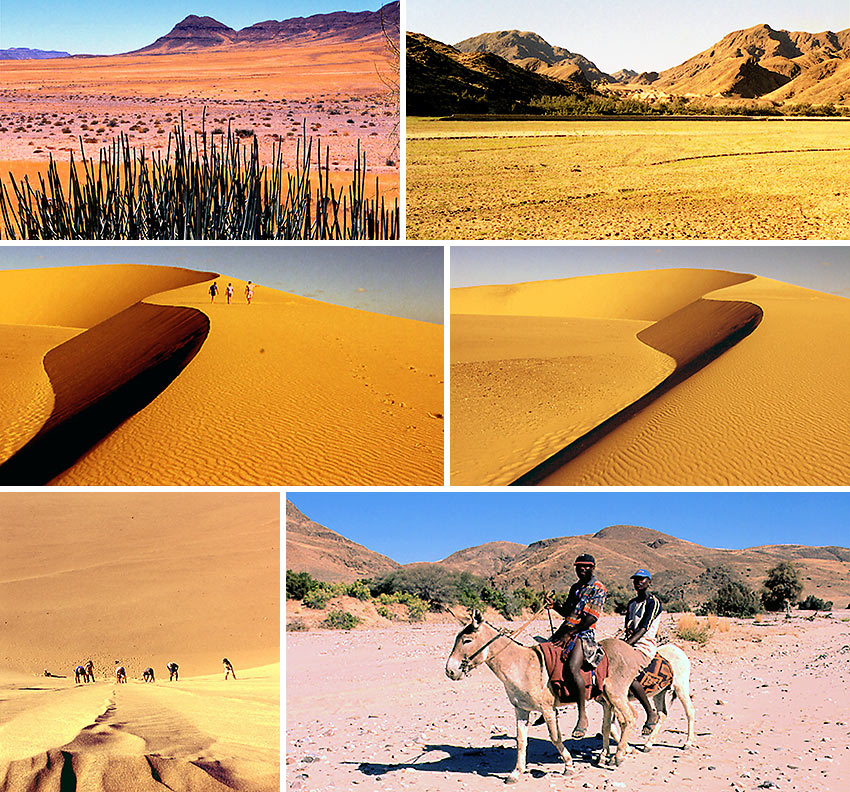 Namibia's flat plains and sand dunes