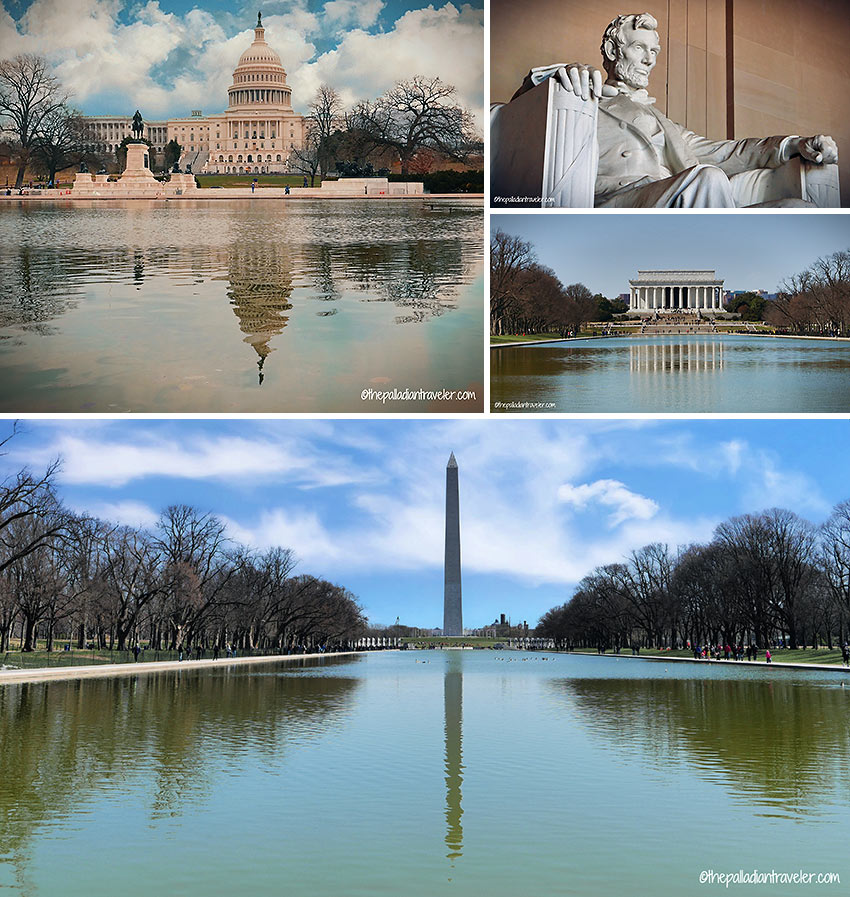 Capitol Building, Lincoln Memorial and Washington Monument