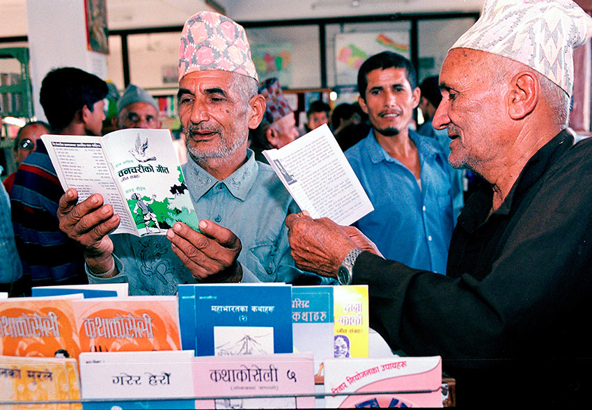 seniors at a library gathering