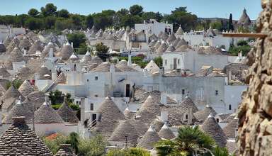 the landscape of Alberobello, southeastern Puglia region, Italy