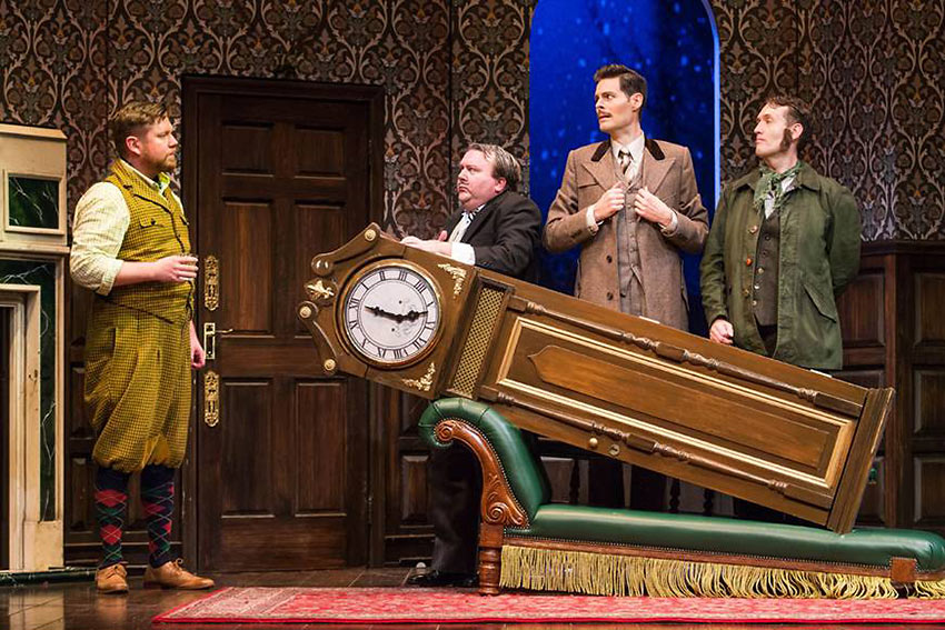 Peyton Crim, Scott Cote, Evan Alexander Smith, and Ned Noyes in 'The Play That Goes Wrong'