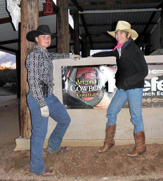 author with Elaine Pawlowski, Arizona Cowboy College