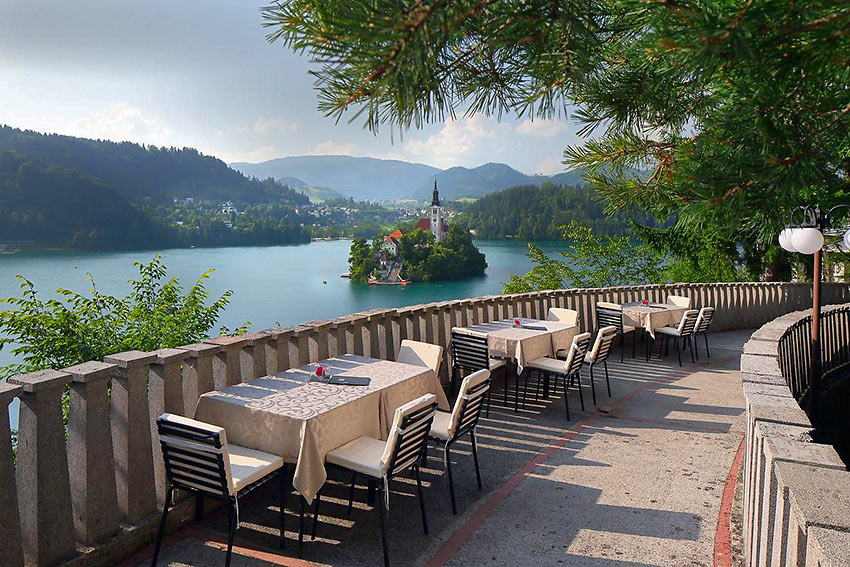 view of Lake Bled from Marshal Tito's summer villa