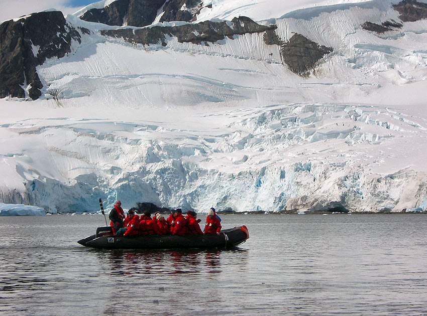 Discovery tour guests on small boat