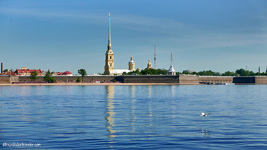 the Peter and Paul Fortress viewed from the Neva River, St. Petersburg