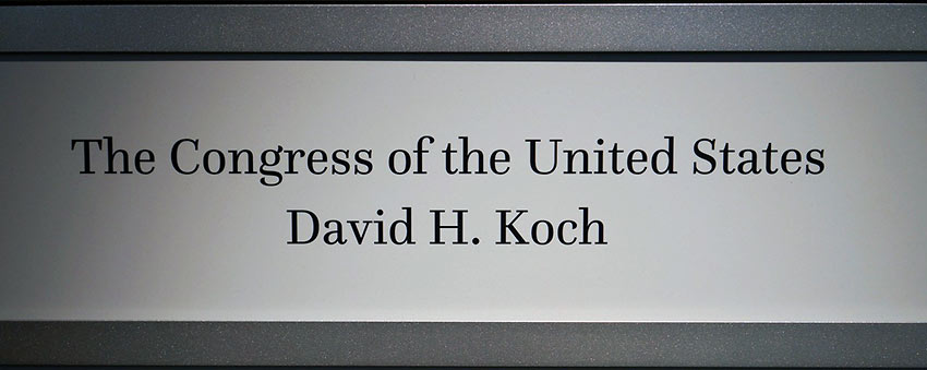 snap of top of contributors’ plaque for Fossil Hall