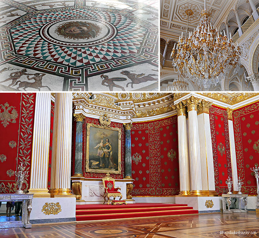 decorated ceiling, floor and walls at the Hermitage
