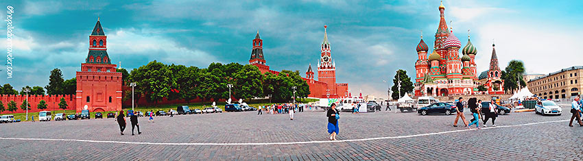 exterior view of the Kremlin and St. Basil's Cathedral, Moscow
