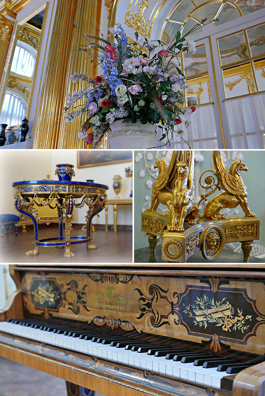 inside the state rooms at Catherine Palace