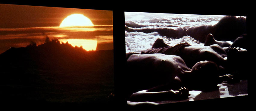 snap of video in The Warmth of Other Suns exhibit