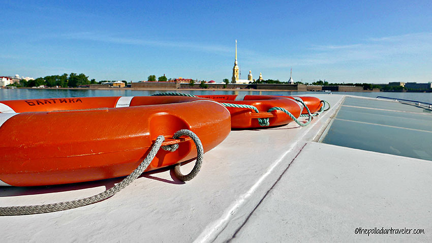Peter and Paul Fortress viewed from the sightseeing boat Baltika