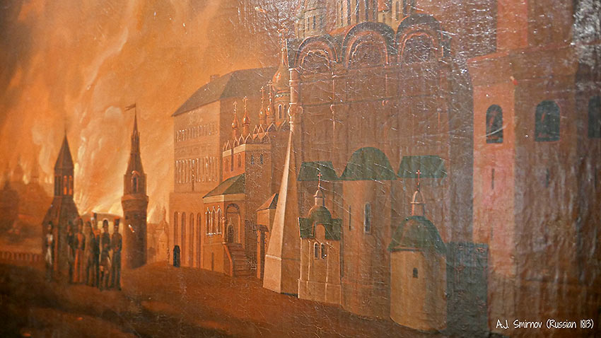 painting of the burning of Moscow, 1812