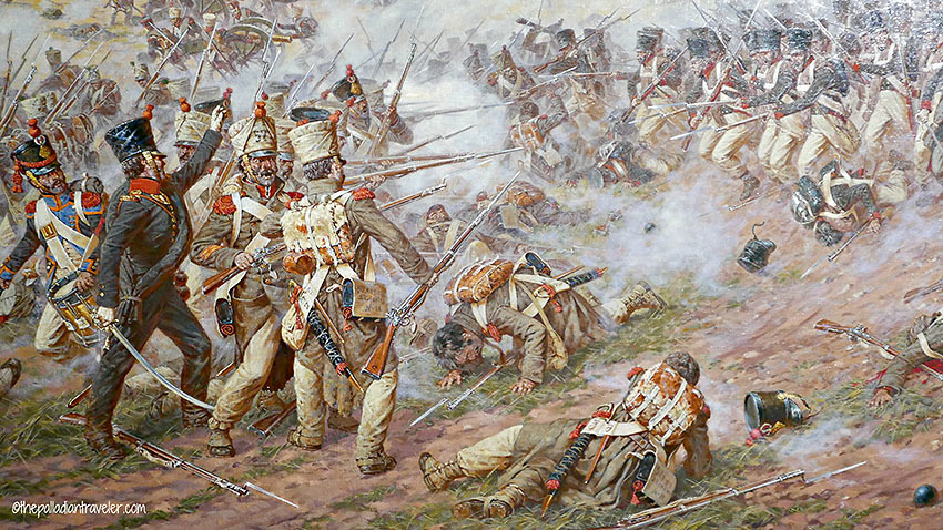 infantry battle scene from the Battle of Borodino painting