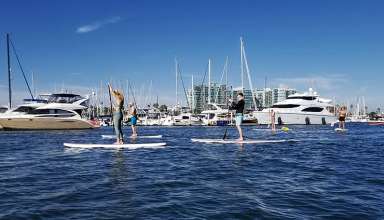 stand-up paddle boarding at Marina del Rey