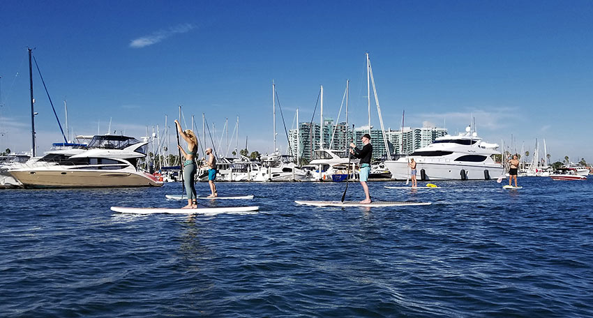 stand-up paddle boarding at Marina del Rey