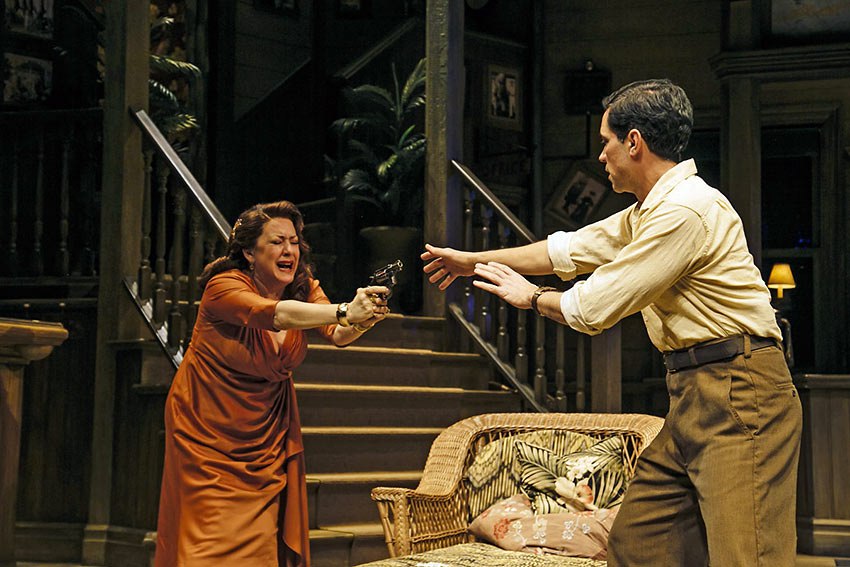 Joely Fisher and Danny Pino in a scene from 'Key Largo'