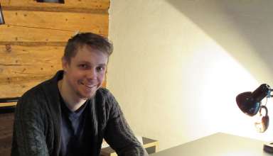 director Tanel Toom taking a coffee break