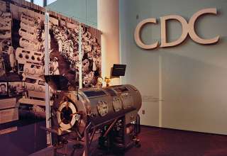iron lung display at the CDC Museum, Atlanta