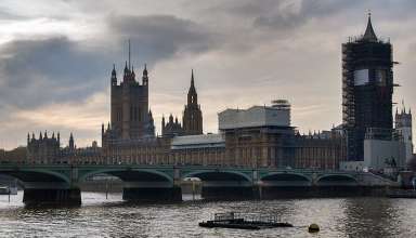 view of Big Ben, Westminster Bridge, and Westminster City from the Marriott Hotel County Hall
