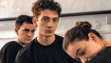 Levan Gelbakhiani as Merab and Ana Javakishvili as Mary in 'And Then We Danced'