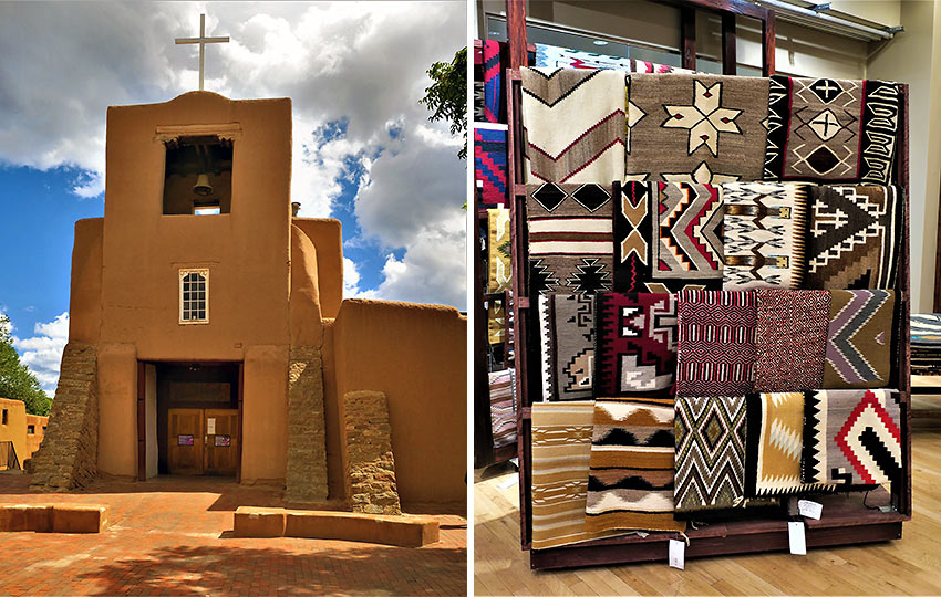 the San Miguel Mission and Native American tapestry, Santa Fe