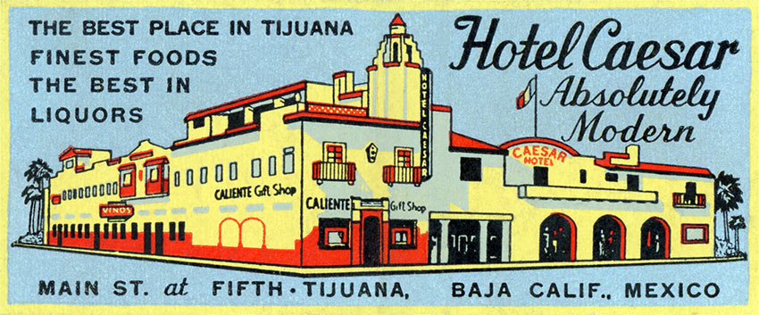 ad for Hotel Caesar in the 1920s
