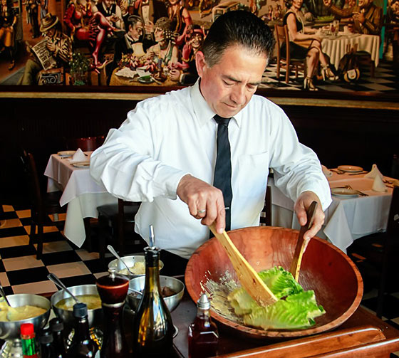 making Caesar Salad