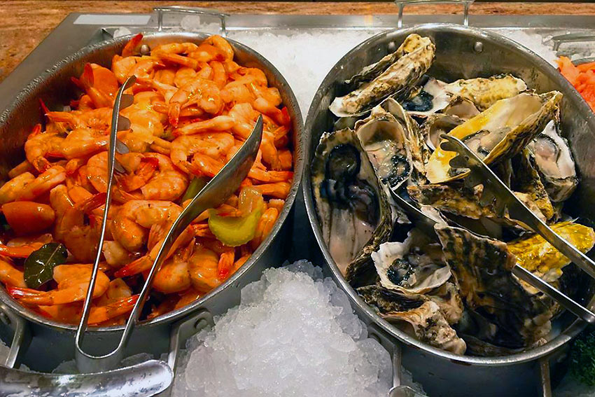 dishes at the Serrano Buffet, San Miguel Casino