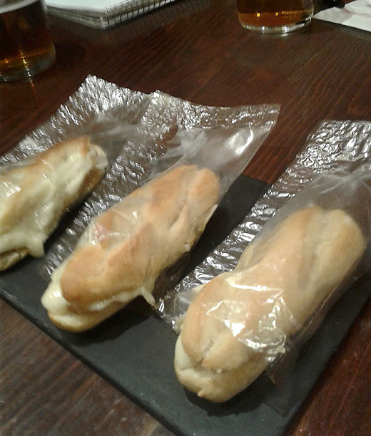 edible cellophane-wrapped sandwich