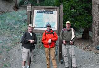 three friends on a hike to Mt. Baldy