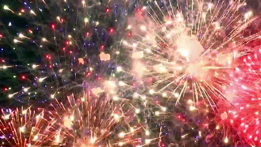 fireworks outside the Lancaster Soccer Center