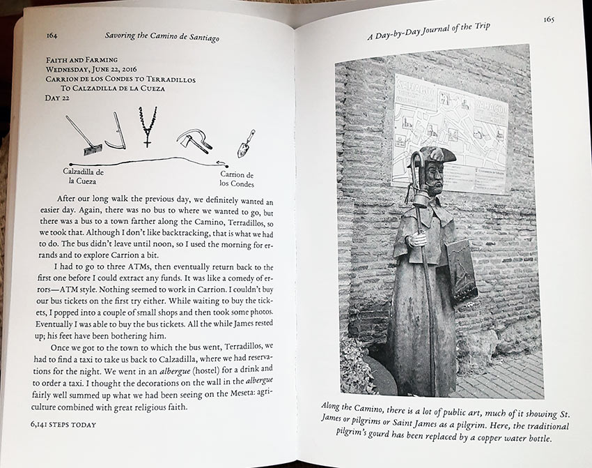 'Savoring the Camino de Santiago' 2-page spread