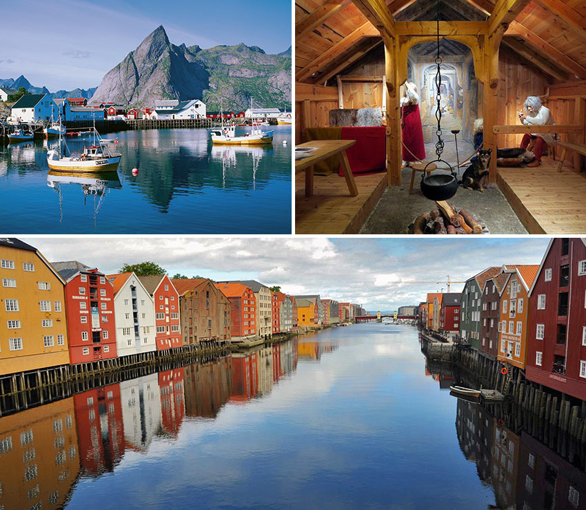 Lofoten, Tromsø Museum and Trondheim hotels and homes on the river