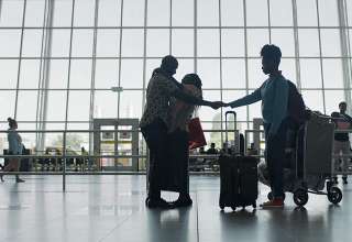 immigrant family reunites at the airport after 17 years: a scene from 'Farewell Amor'
