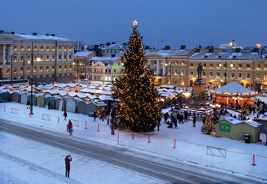 Finland’s Senate Square during Christmas time