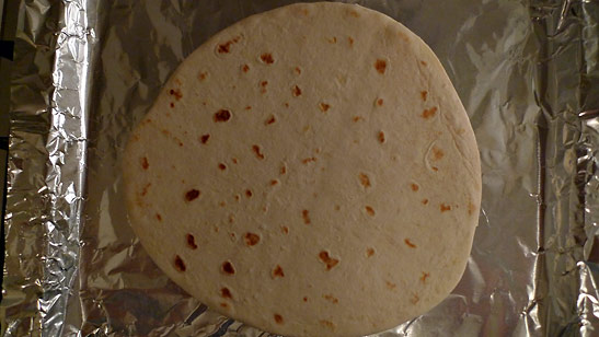 piadina flatbread on a foil