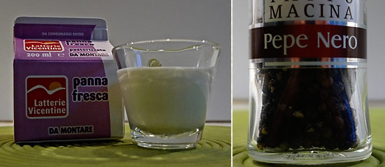 heavy cream and black pepper
