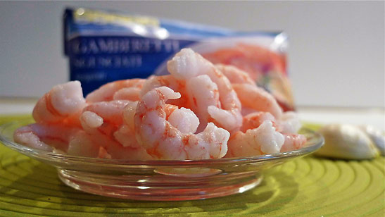 a serving of gamberetti or small shrimp